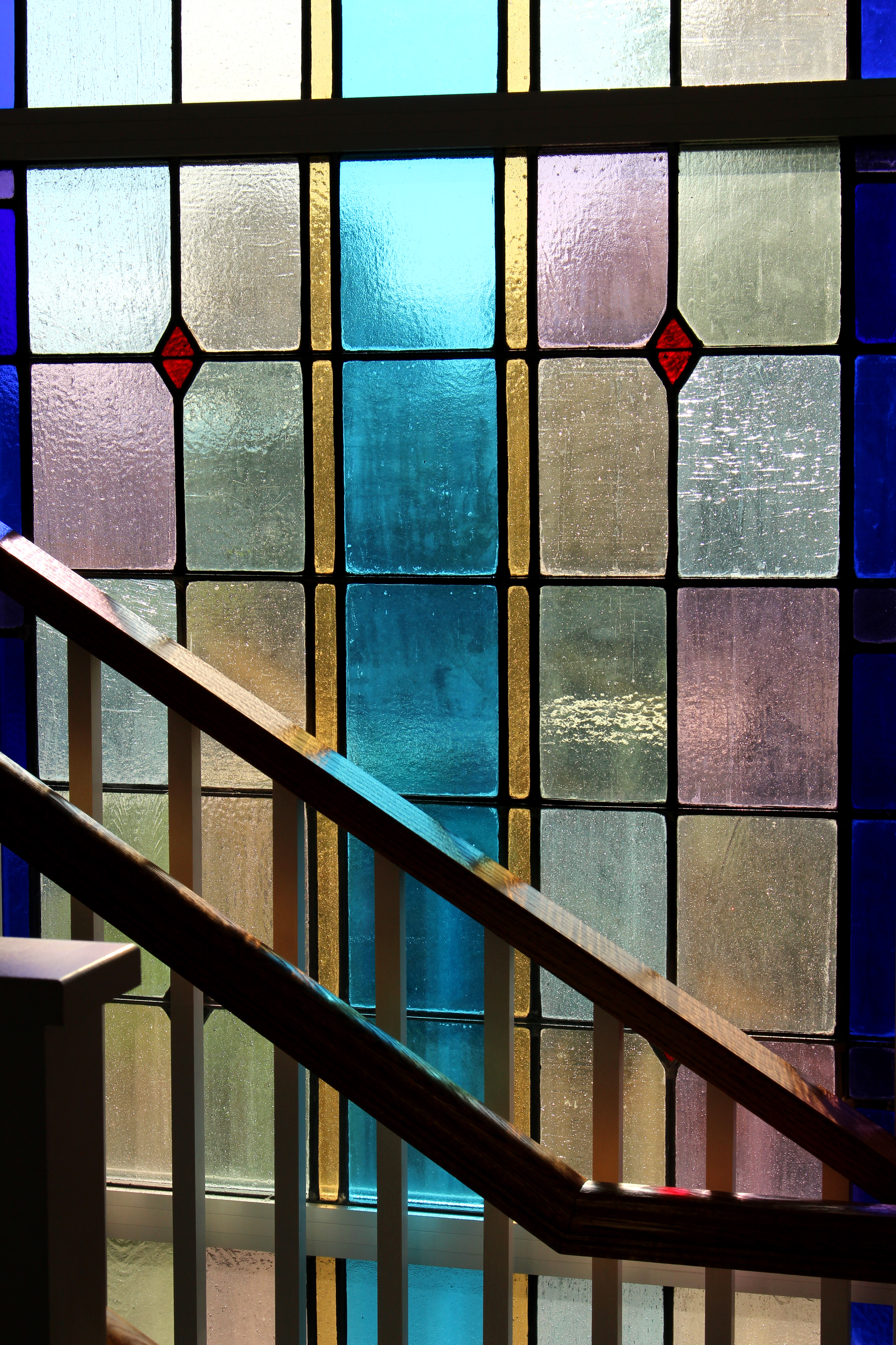 Stain glass windows in Lower Providence Presbyterian Church